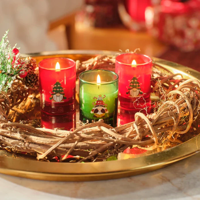 Karaca Home New Year Gnome Village 3-delige Geurkaars Set