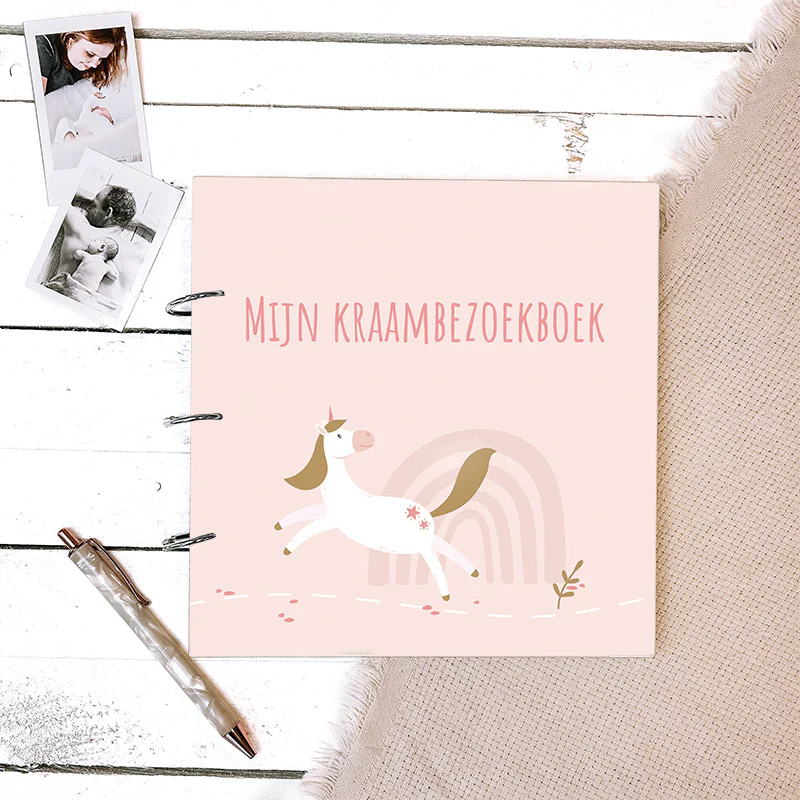 Houten Kraambezoekboek – Eenhoorn