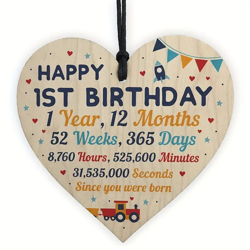 Houten Hart ‘Happy 1st Birthday’