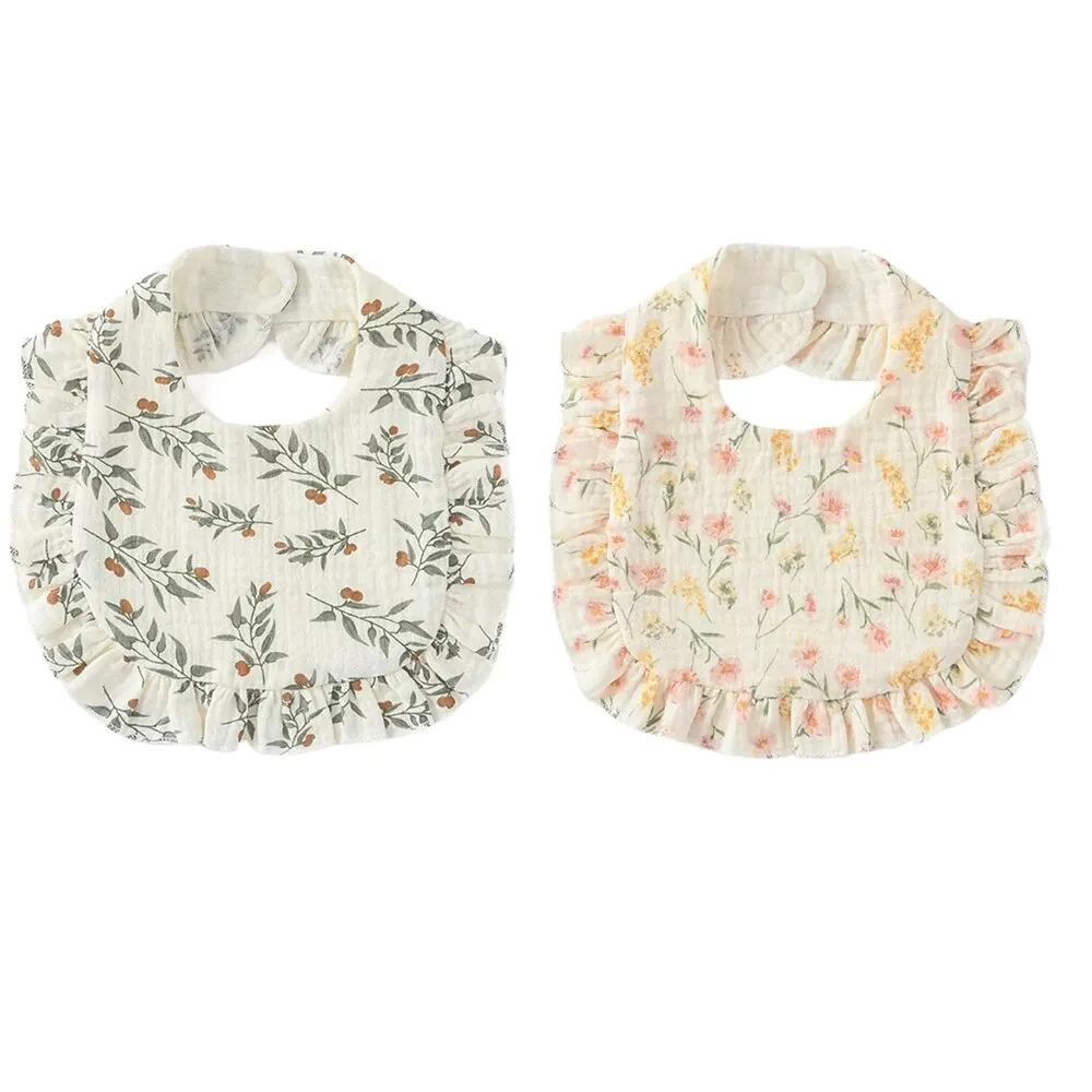 2 stuks Bloemen Slabbetjes met Roesjes