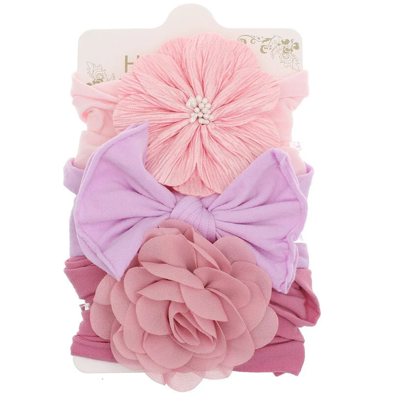3 Elastische Hoofdbanden (Roze/Paars)