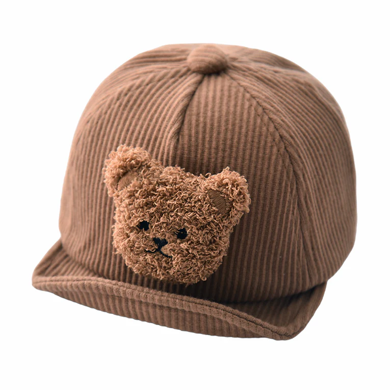 Corduroy Cap met Beertje – Bruin