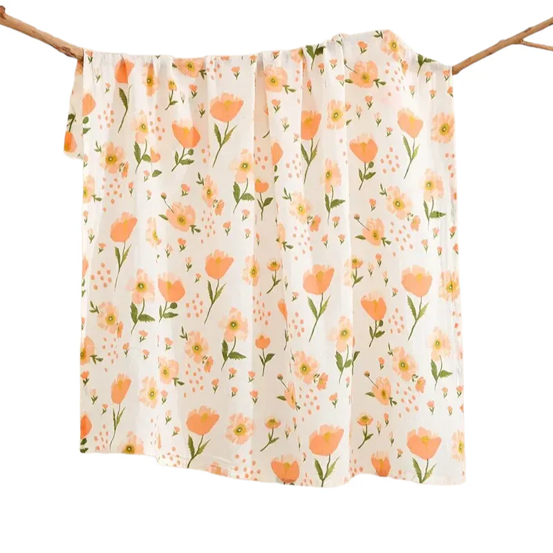 Hydrofiele doek ‘Orange Flowers’ (110x120cm)