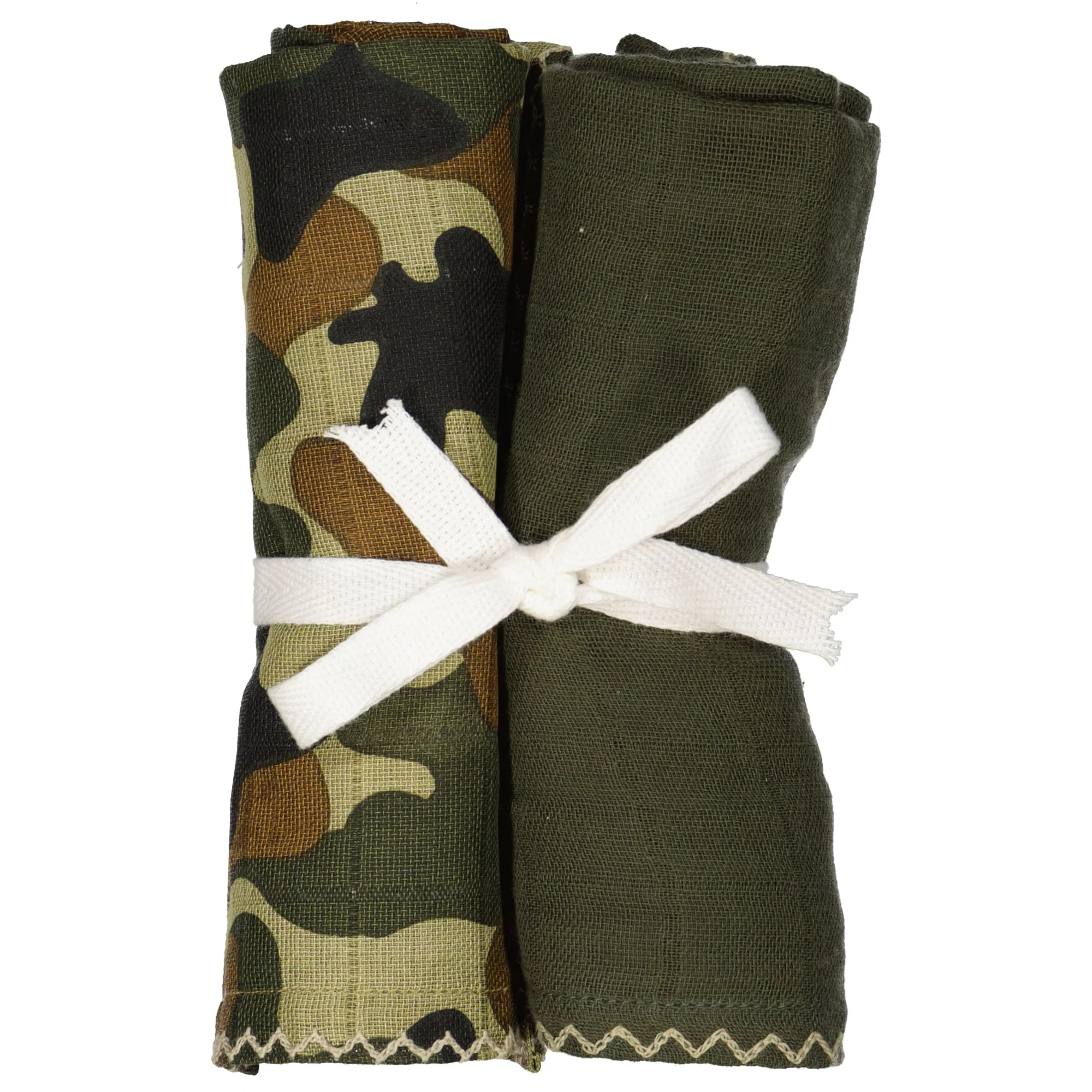2-pack Mousseline Doeken Groen/Camo (70×70 cm)