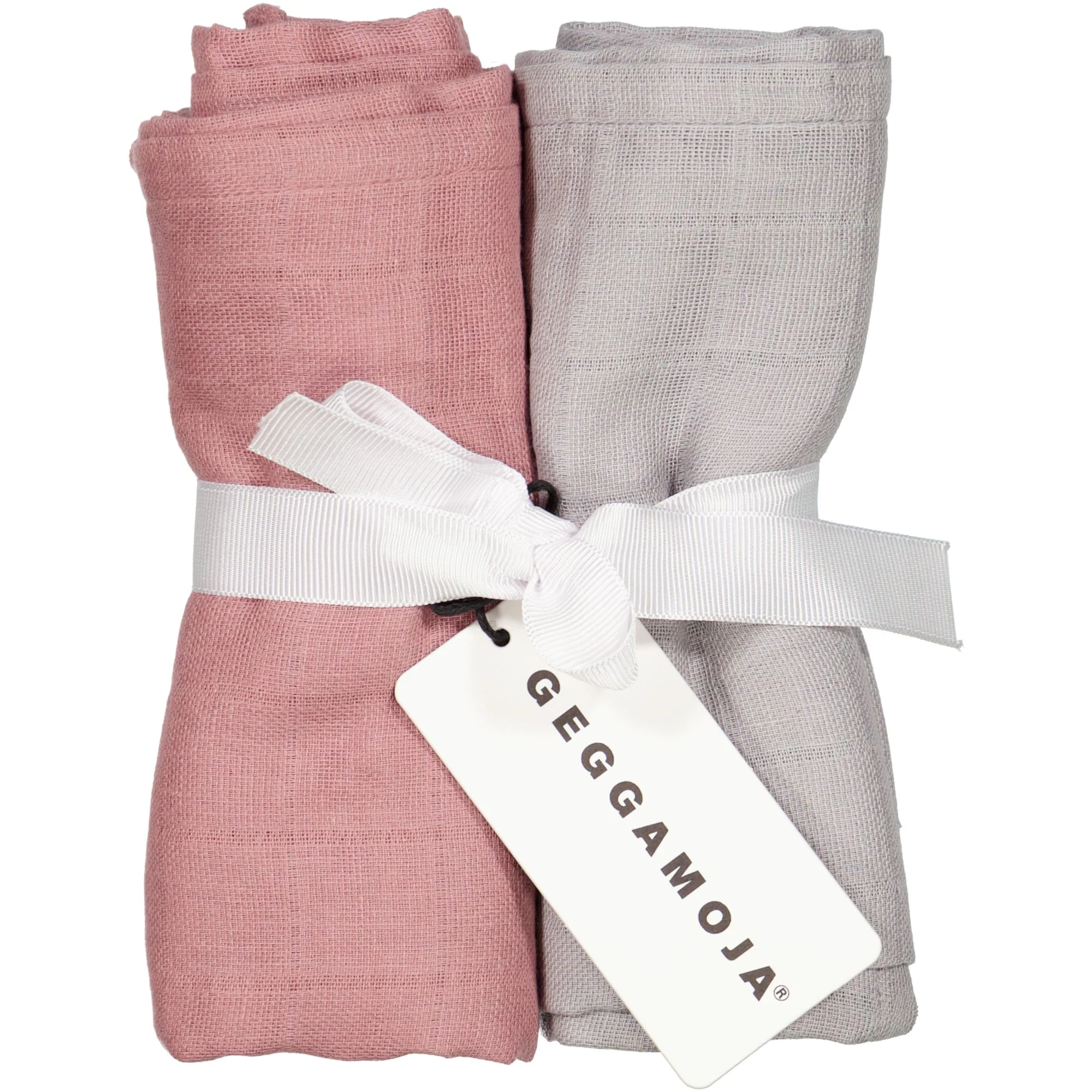 2-pack Mousseline Doeken Zacht Roze/Grijs (70×70 cm)