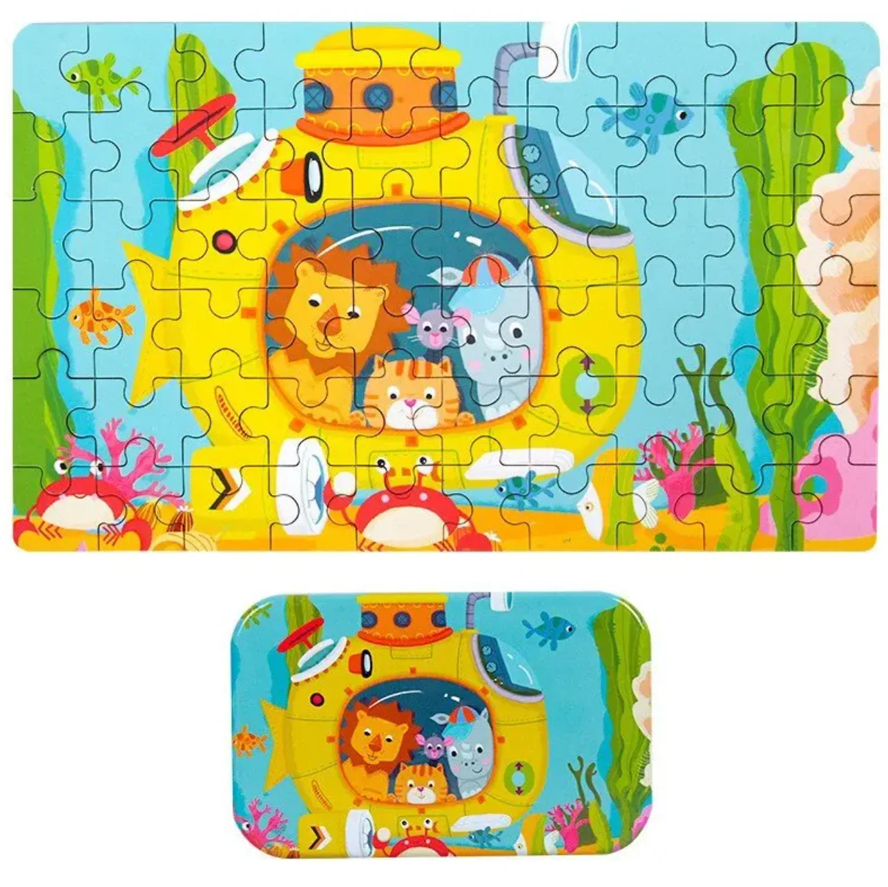 Puzzel (60 stukjes) in Bewaarblik – Onderzeeër