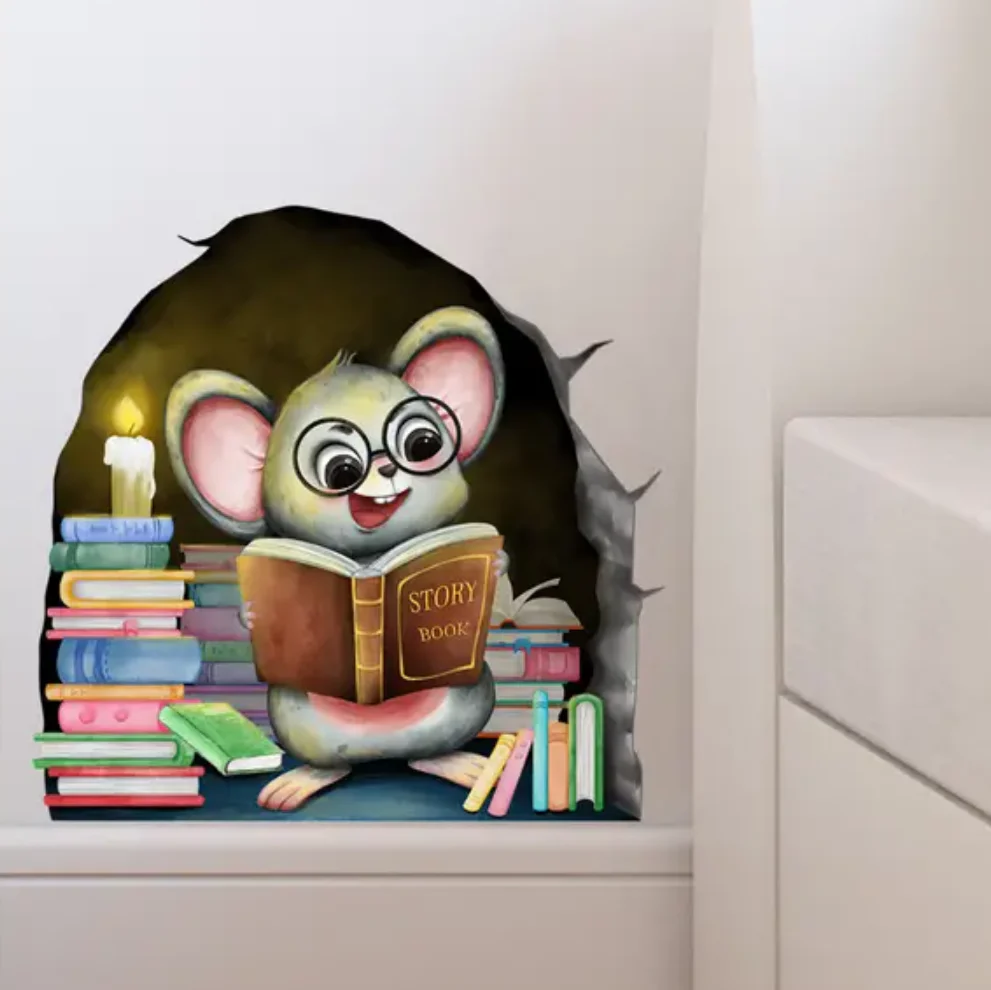 Sticker ‘Slimme Muis met Boeken’