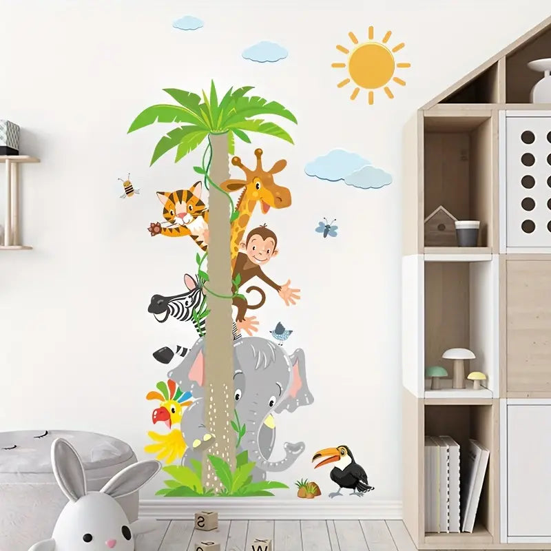 Muursticker ‘Palmboom met Dieren’
