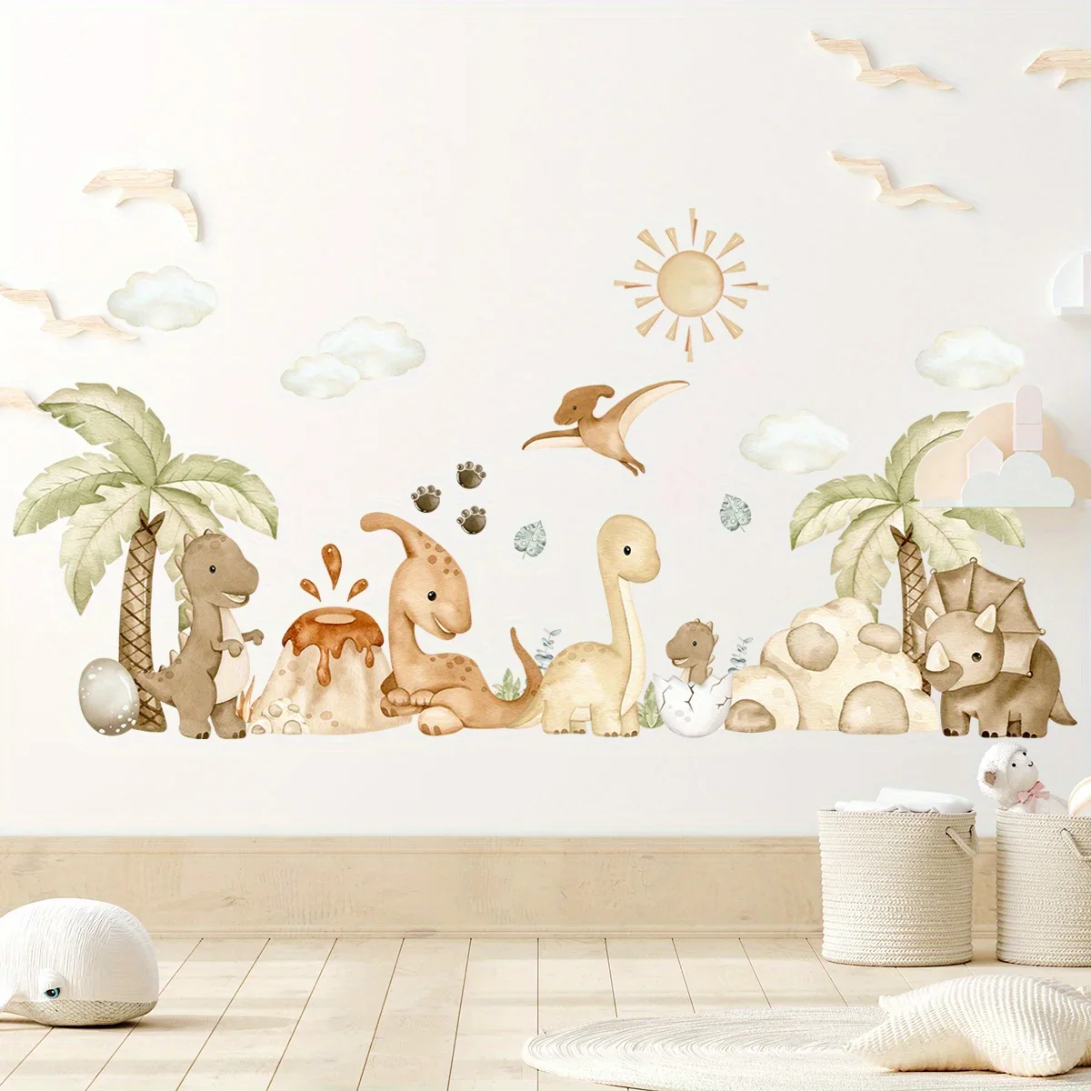 Muursticker met Dino Baby’s