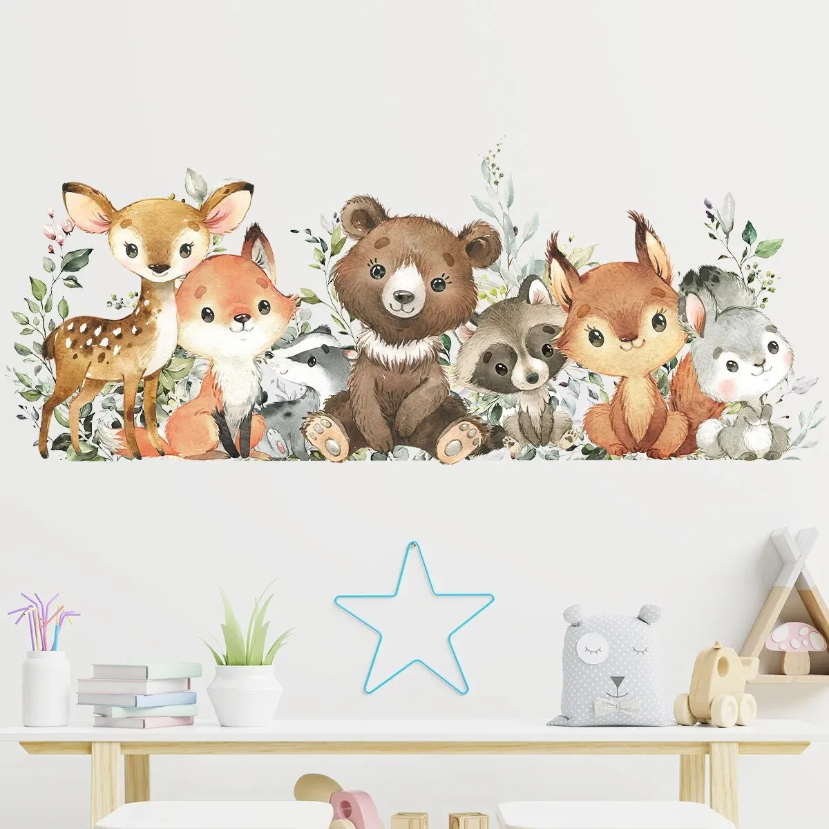 Muursticker ‘Pluizige Dieren’