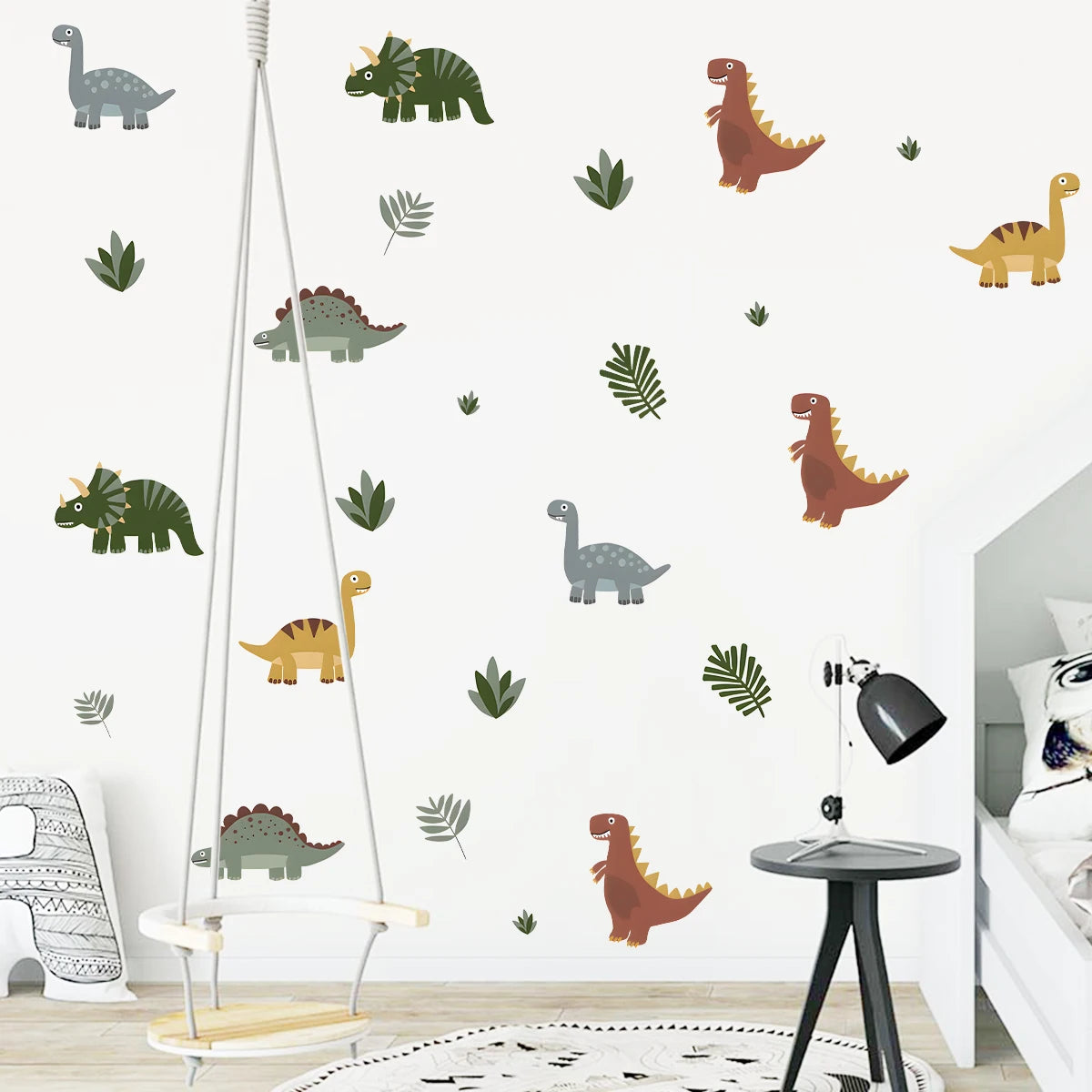 Muursticker ‘Gekleurde Dino’s’