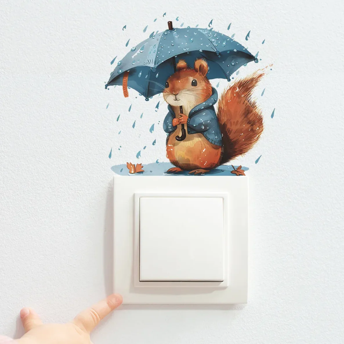 Sticker ‘Eekhoorn met Paraplu’
