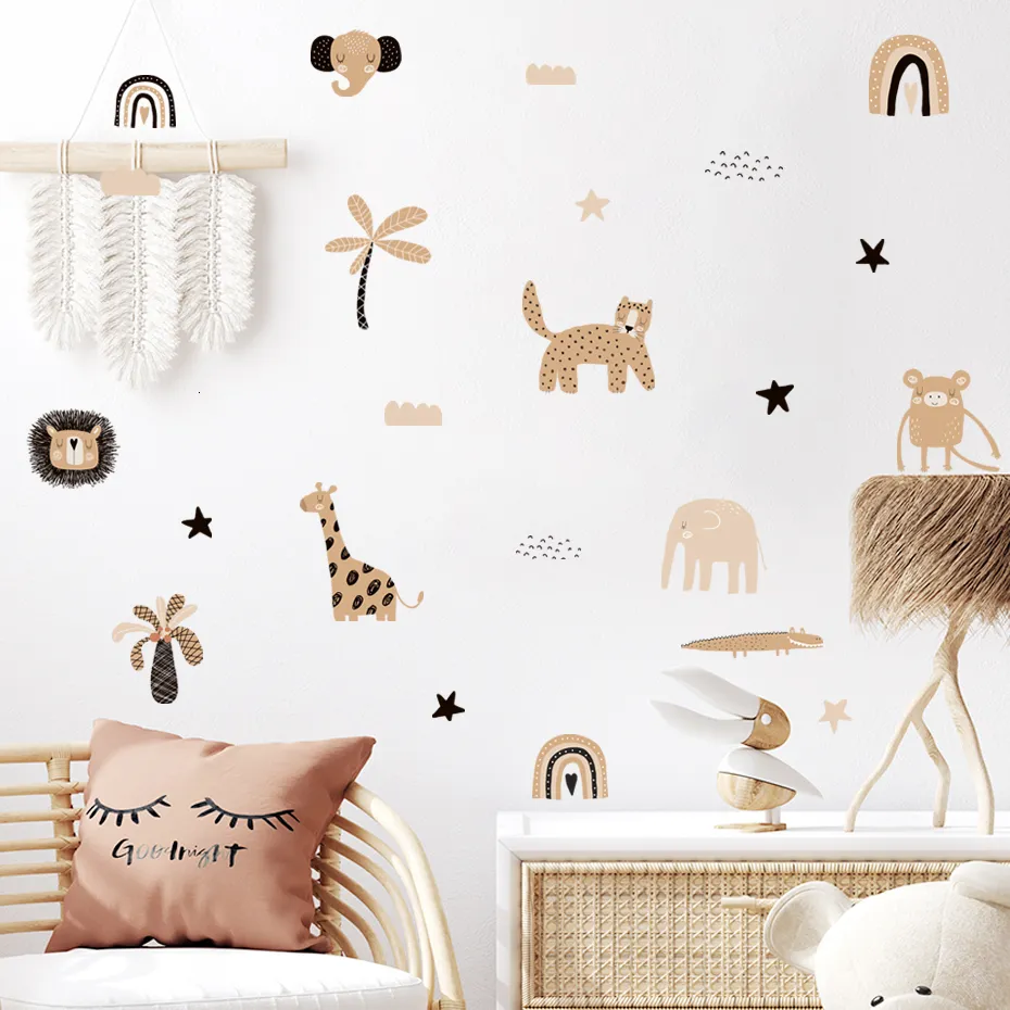 Muursticker ‘Beige Wilde Dieren’