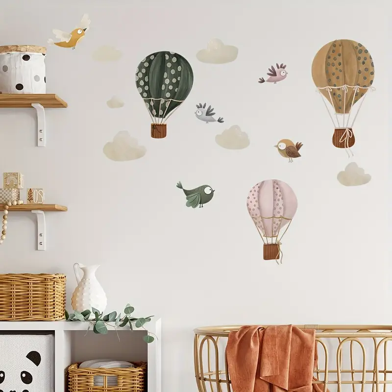 Muursticker ‘Vogels en Luchtballonnen’