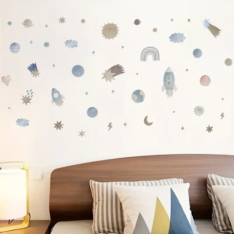 Muursticker ‘Raketten & Planeten’