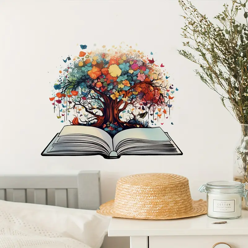 Muursticker ‘Boek met Kleurrijke Boom’