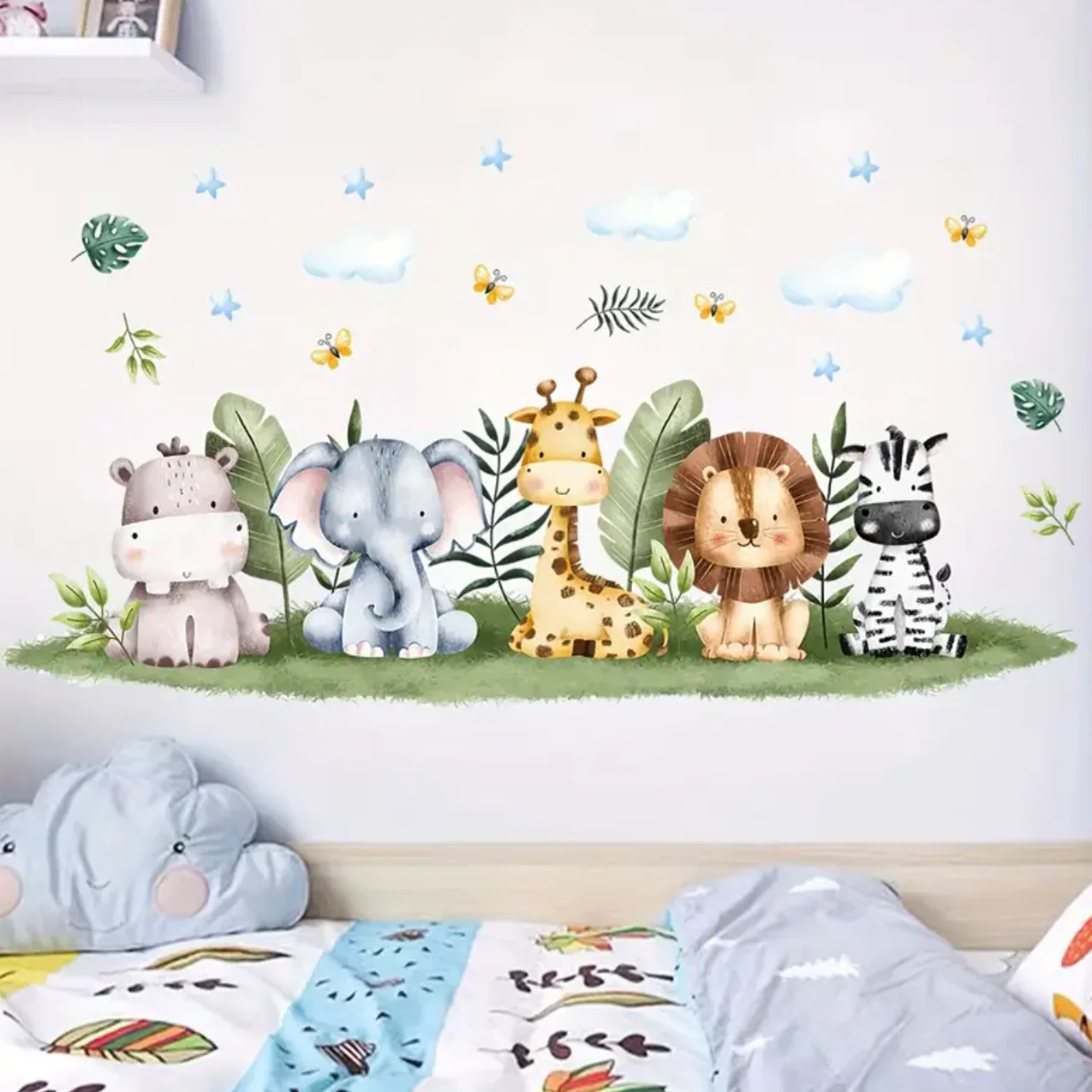 Muursticker ‘Jonge Jungle Dieren’