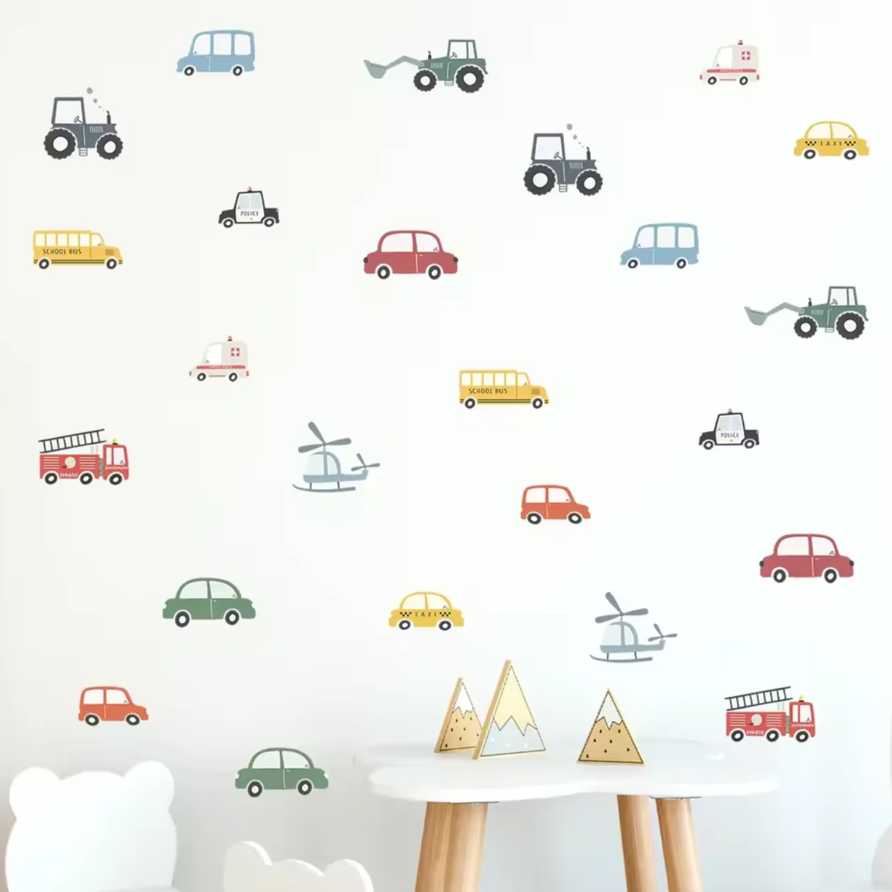 Muursticker ‘Voertuigen & Helicopters’