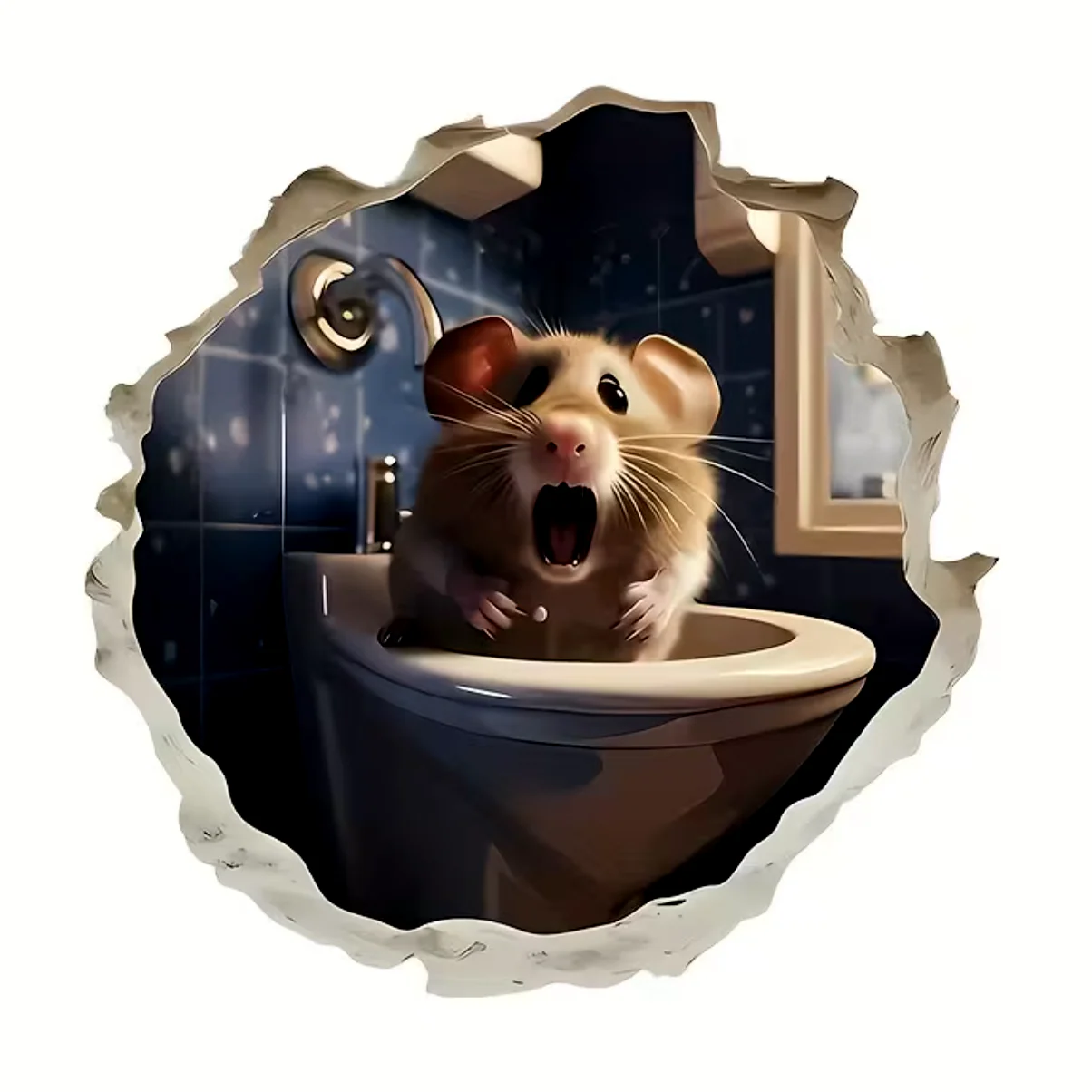 Muis in WC Sticker
