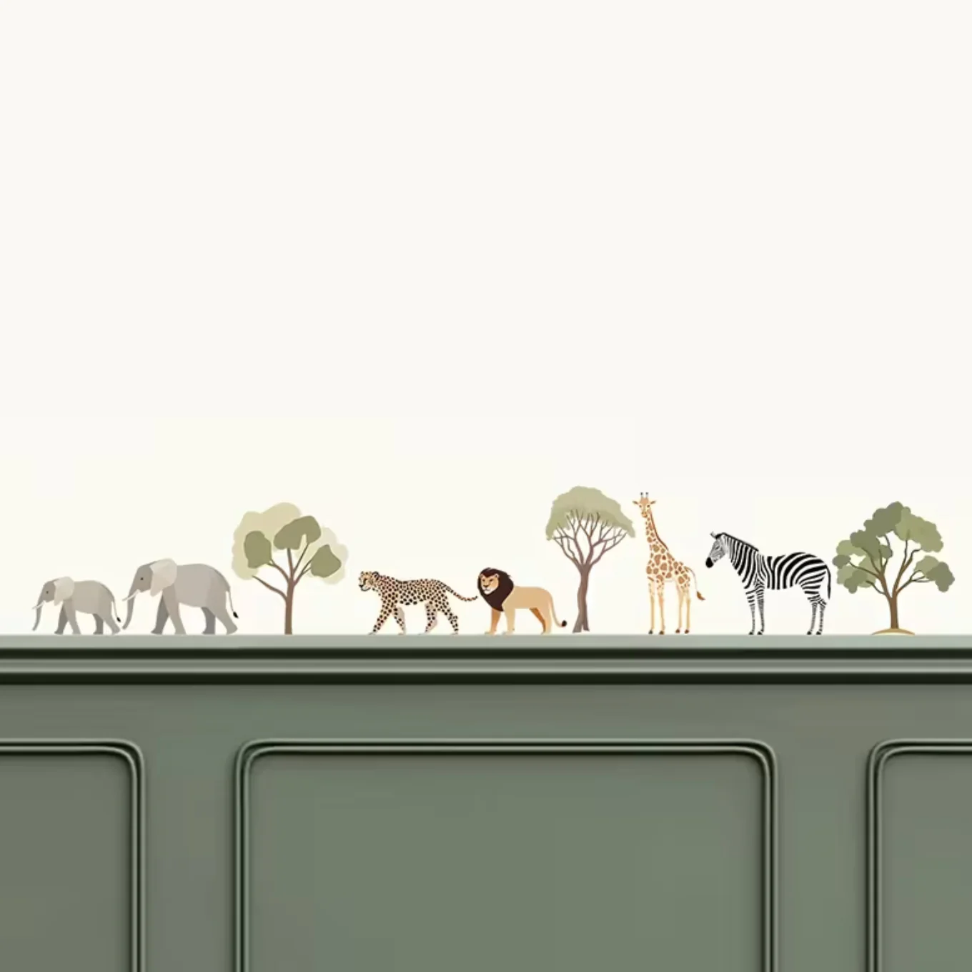 Muursticker ‘Afrikaanse Dieren op Rij’