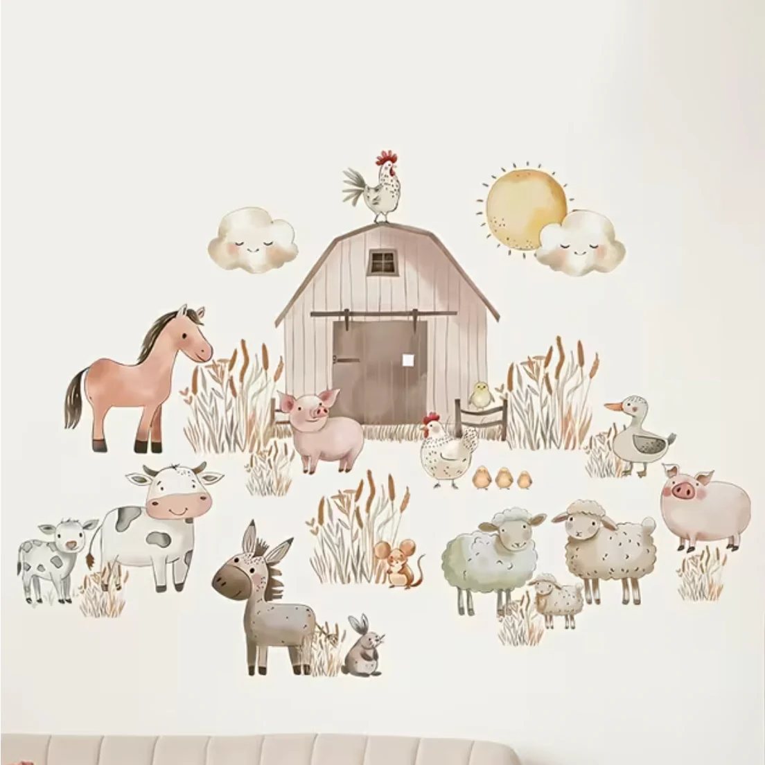 Muursticker ‘Boerderij met Dieren’