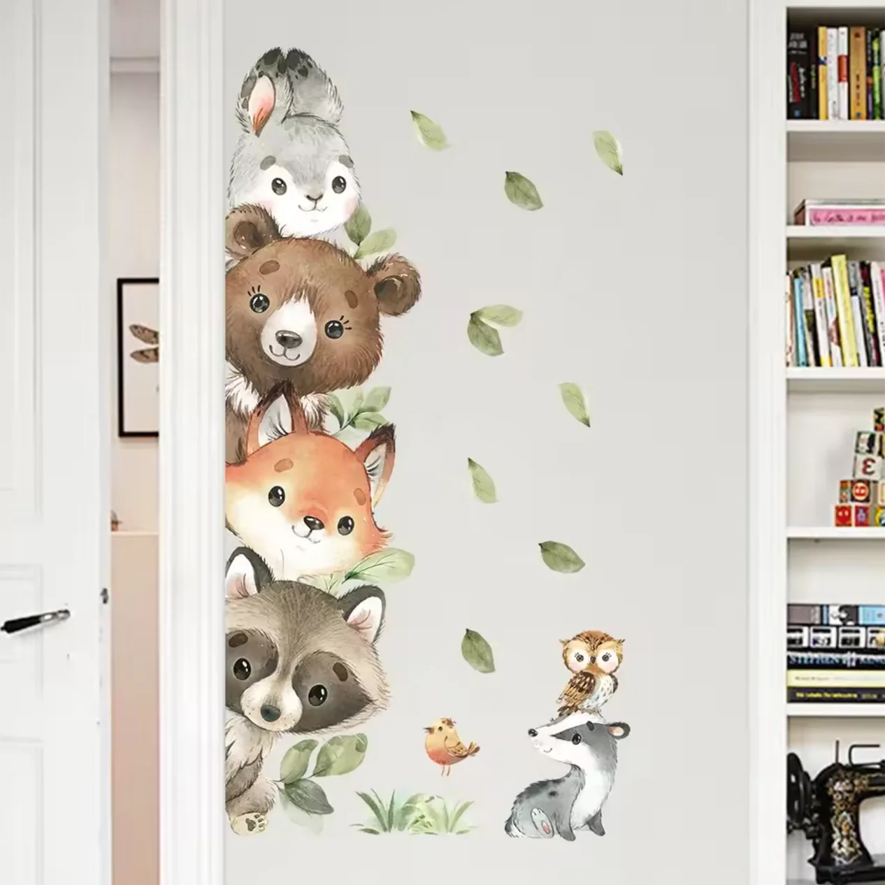 Muursticker “Pluizige Dieren Verticaal”