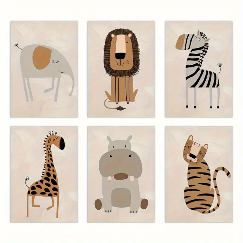 Set van 6 posters ‘Afrikaanse Dieren’