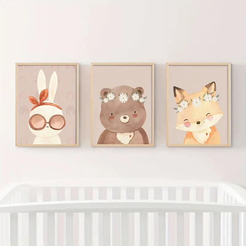Set: 3 Canvas ‘Hippie Dieren’