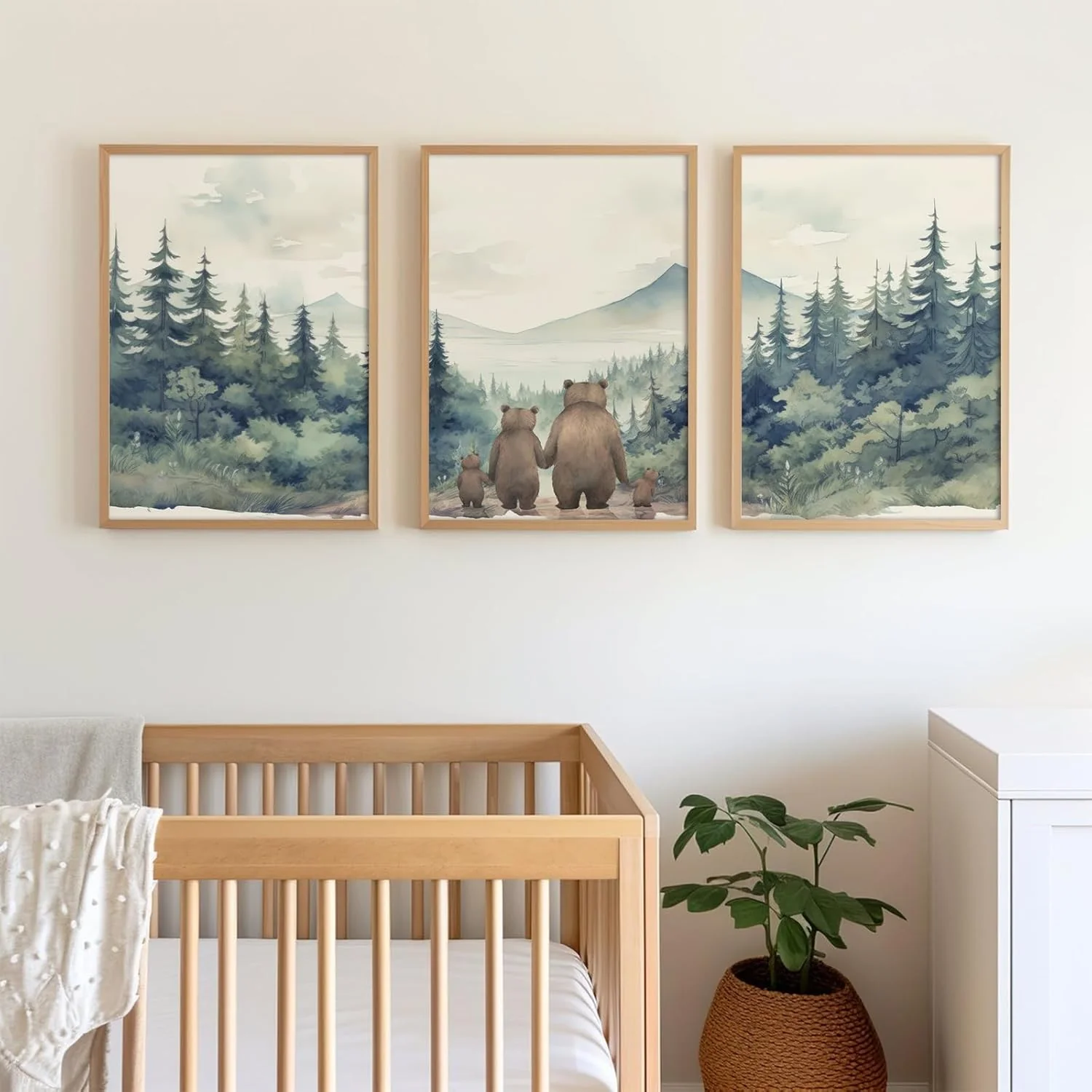 Set van 3 Canvas ‘Beren Familie’ (2 varianten)
