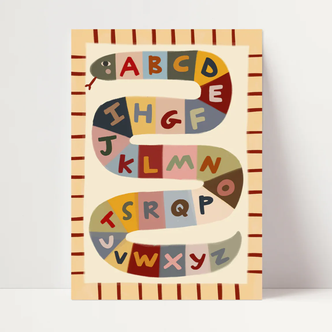 Canvas ‘Gekleurde Alfabet Slang’