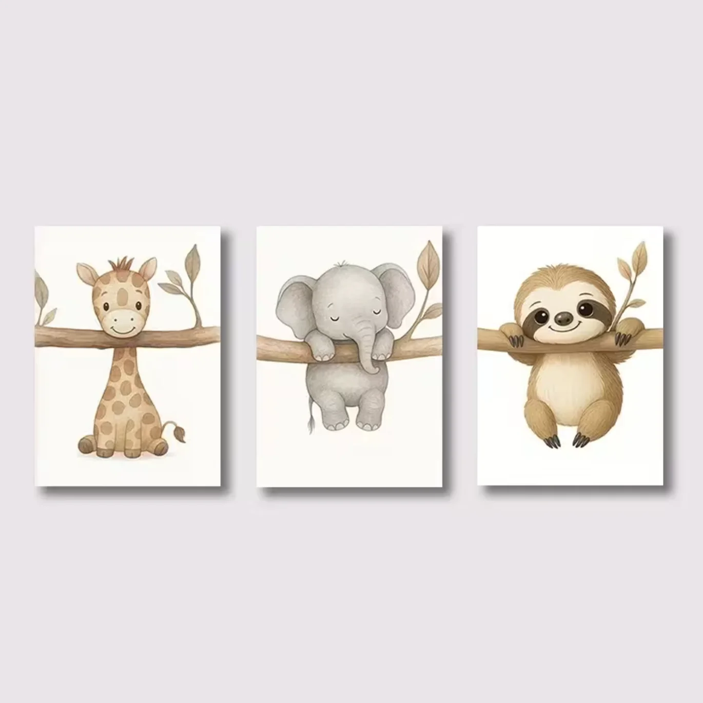 Set van 3 Canvas ‘Hangende Dieren’
