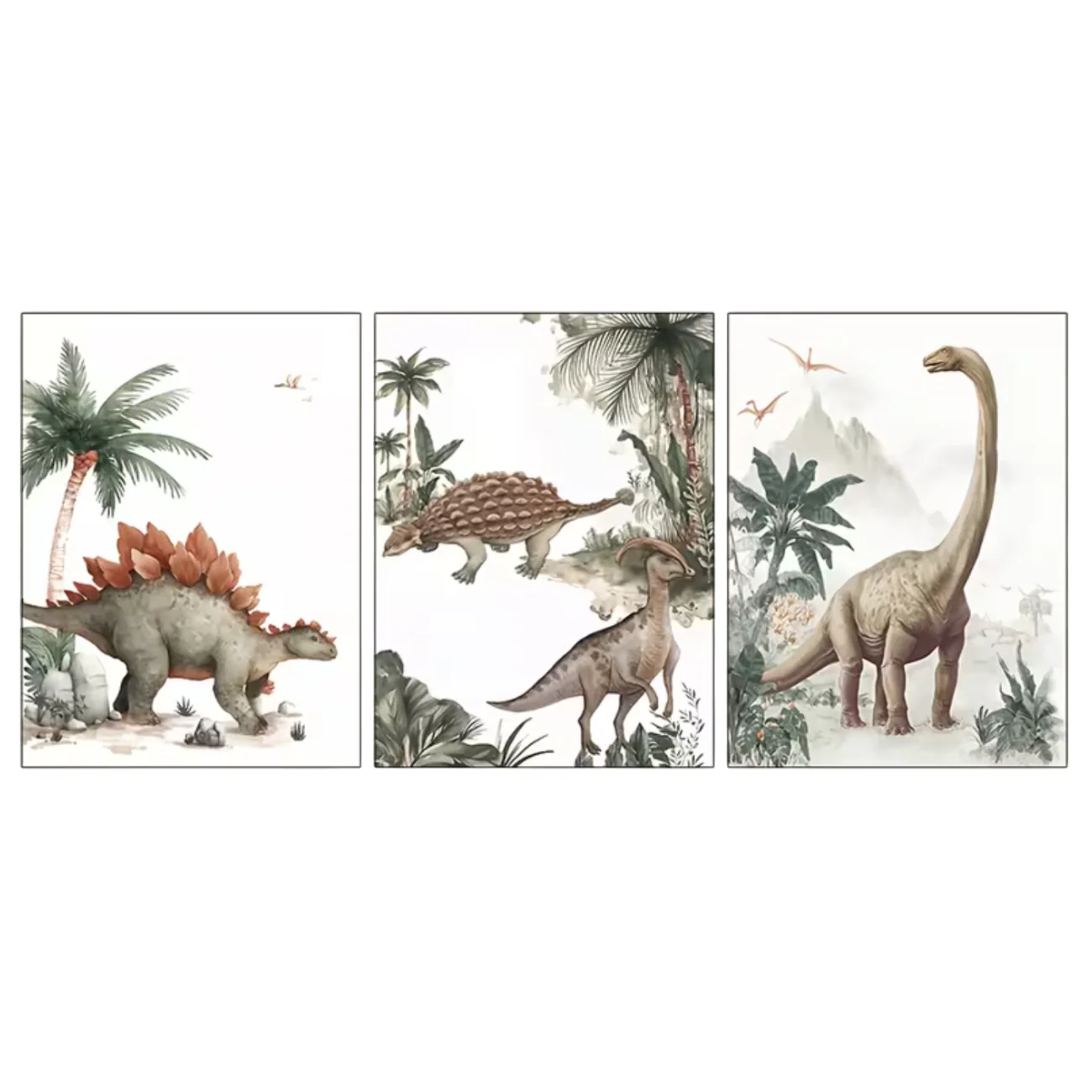 Set van 3 Canvas ‘Dinosaurus’