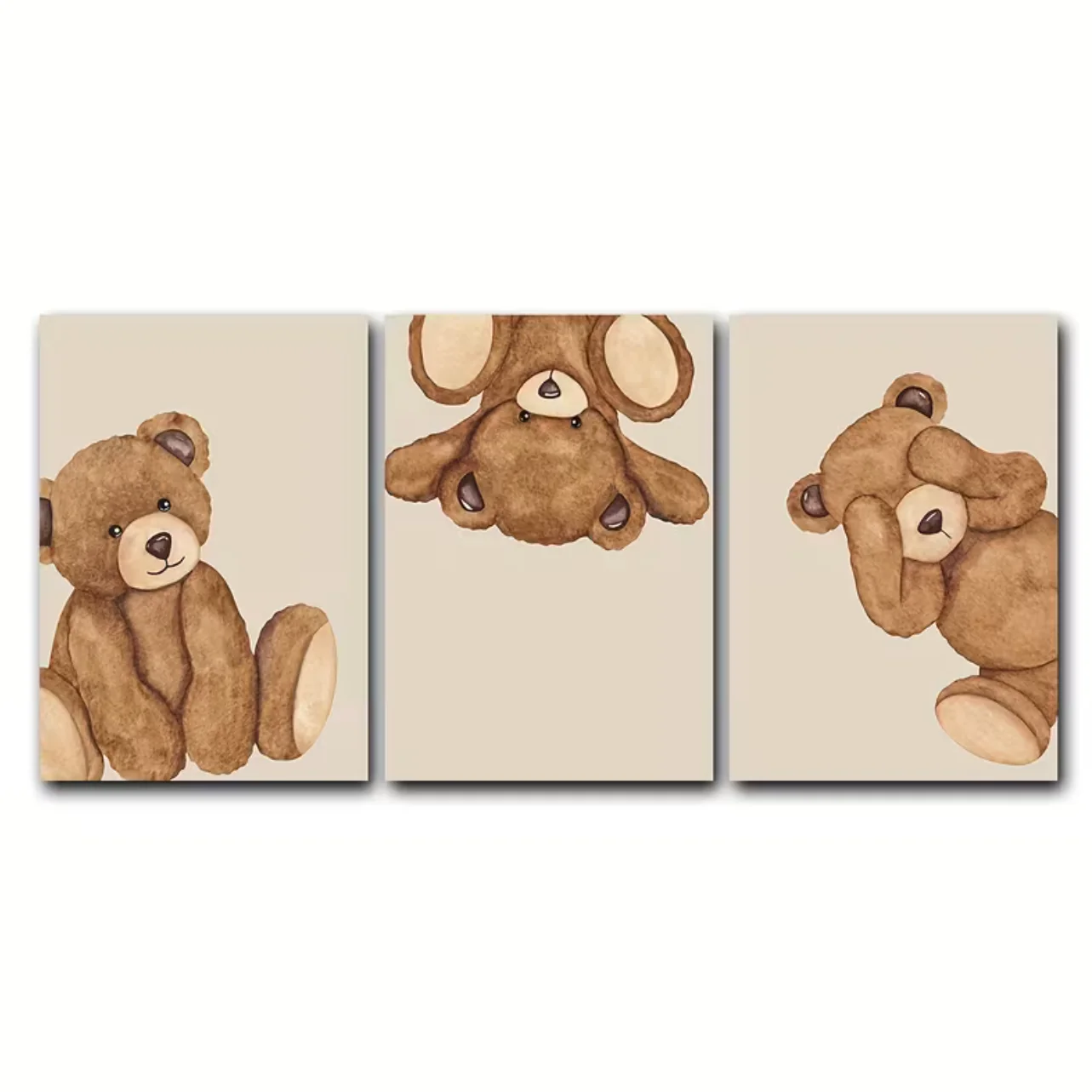 Set van 3 Canvas ‘Teddyberen’