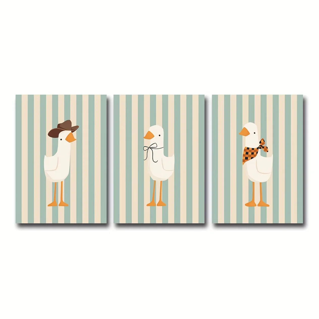 Set van 3 Canvas ‘Grappige Ganzen’