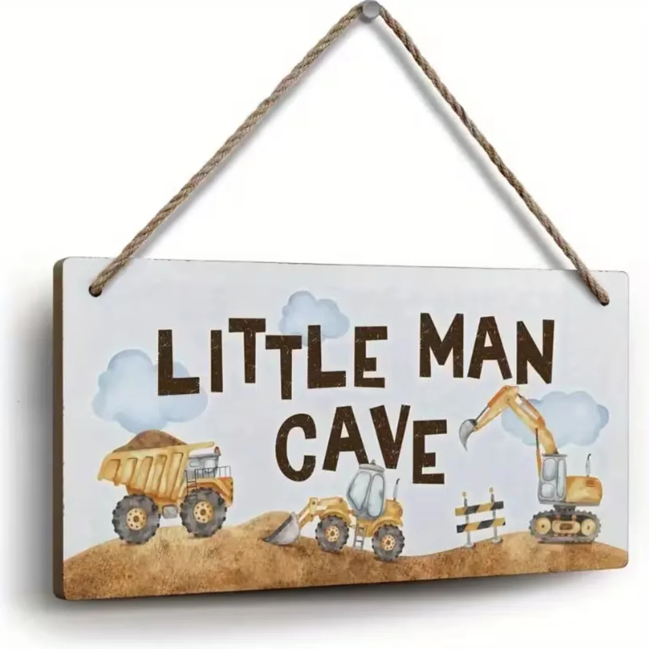 Bordje ‘Little Man Cave’ met Graafmachines