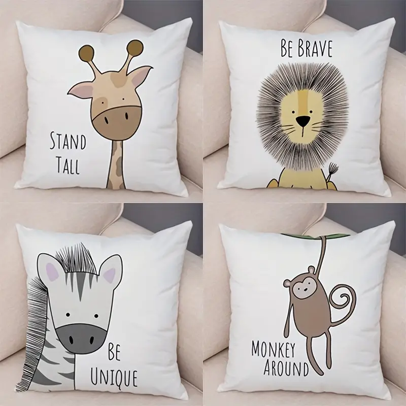 Set van 4 ‘Jungle’ Kussenhoesjes