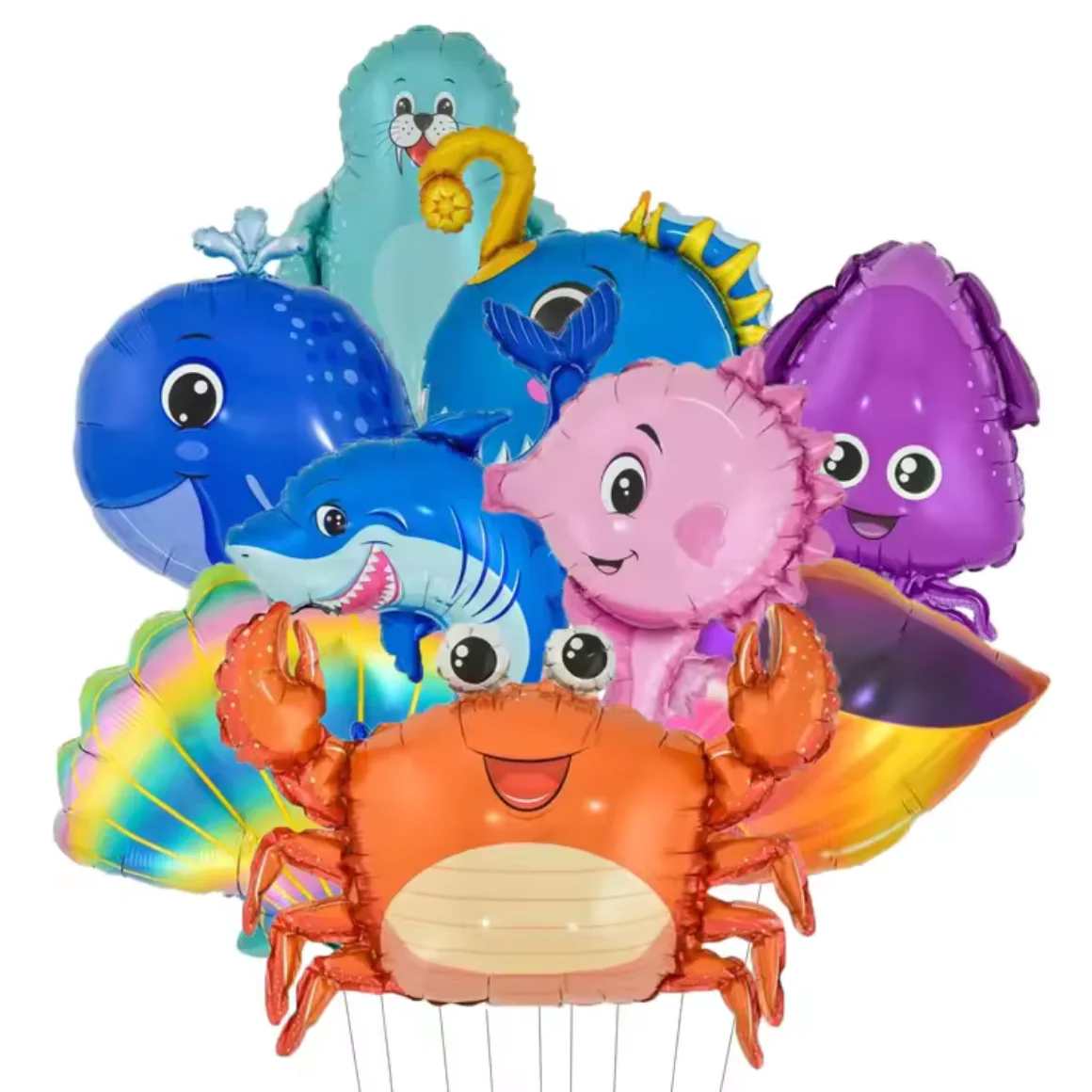 9 stuks Folieballonnen ‘Zeedieren’