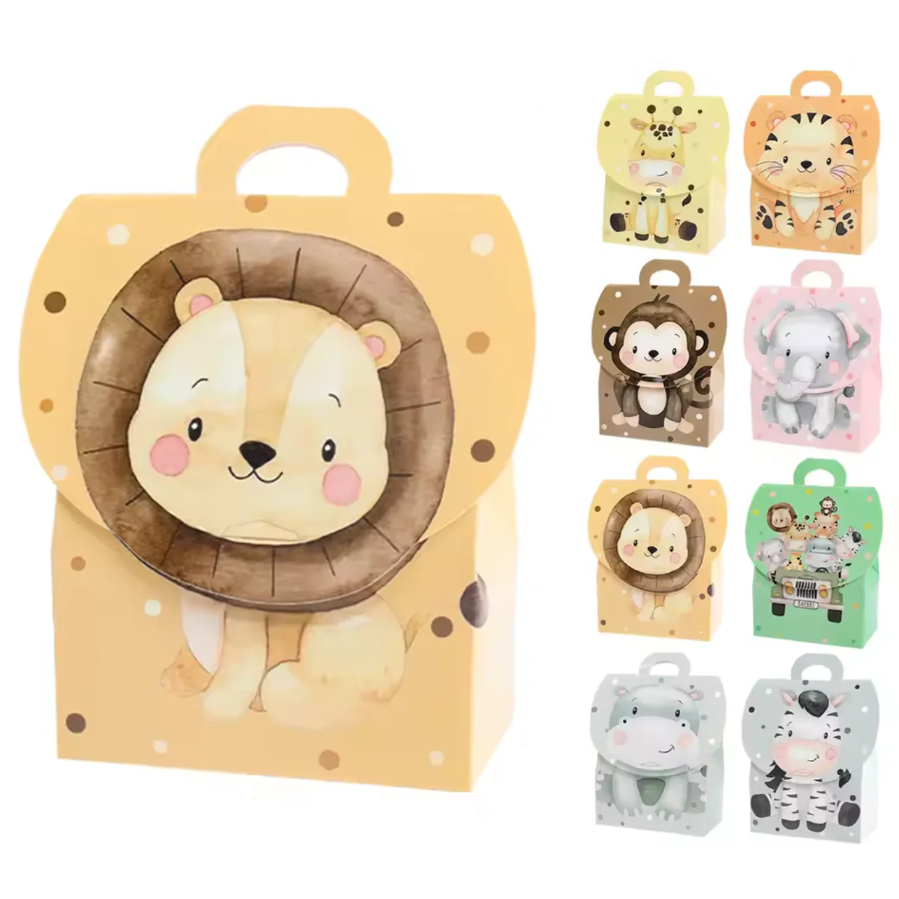 8 stuks Jungle Dieren Traktatiedoosjes