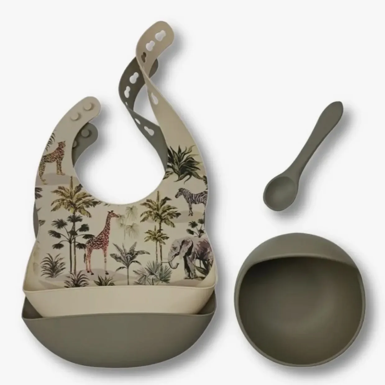 Set Jungle: 2 Slabbetjes, kom en lepel