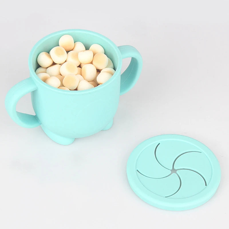 Siliconen Snack Cup met Deksel (3 kleuren)