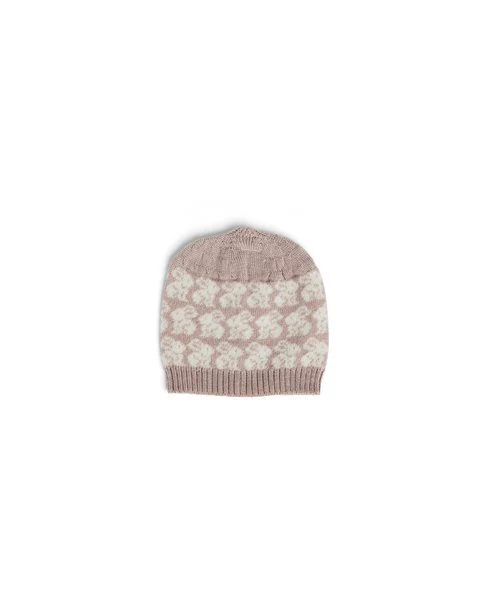 Gebreid mutsje – Merino wol – Konijntjes – Roze/Powder – Smallstuff