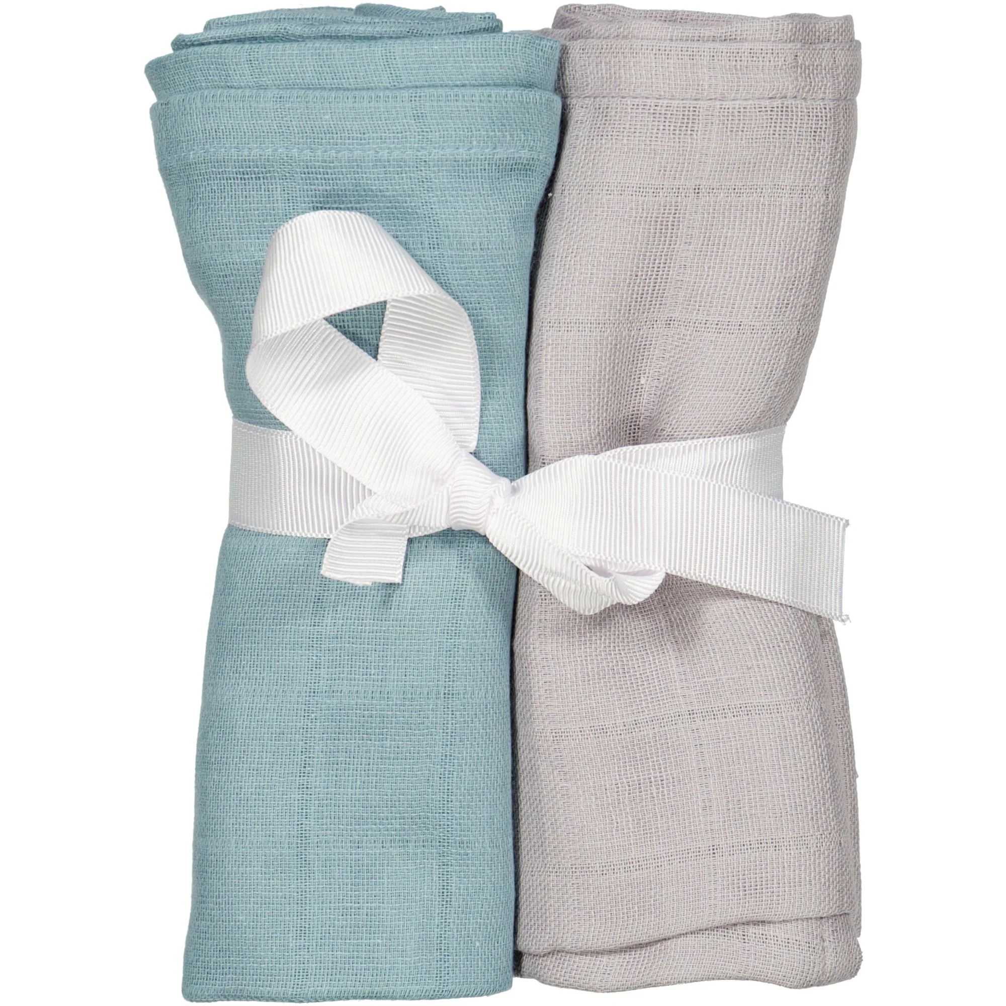 2-pack Mousseline Doeken Mint/Grijs (70×70 cm)