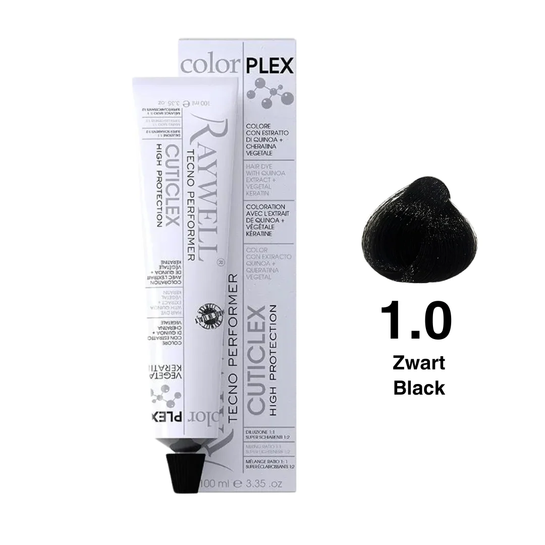 Raywell ColorPlex – Permanente HaarVerf – 1.0 – Zwart – 100 ml