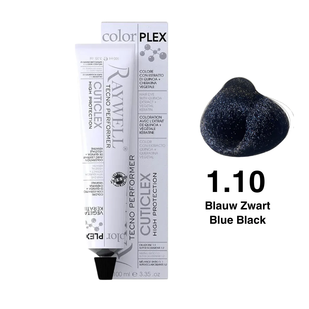 Raywell ColorPlex – Permanente HaarVerf – 1.10 – Blauw Zwart -100 ml
