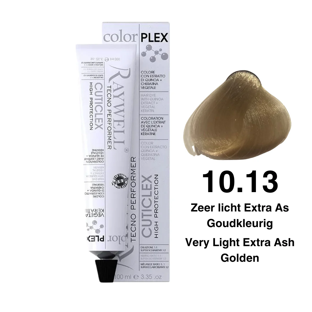 Raywell ColorPlex – Permanente HaarVerf – 10.13 – Zeer licht Extra As Goudkleurig – 100 ml