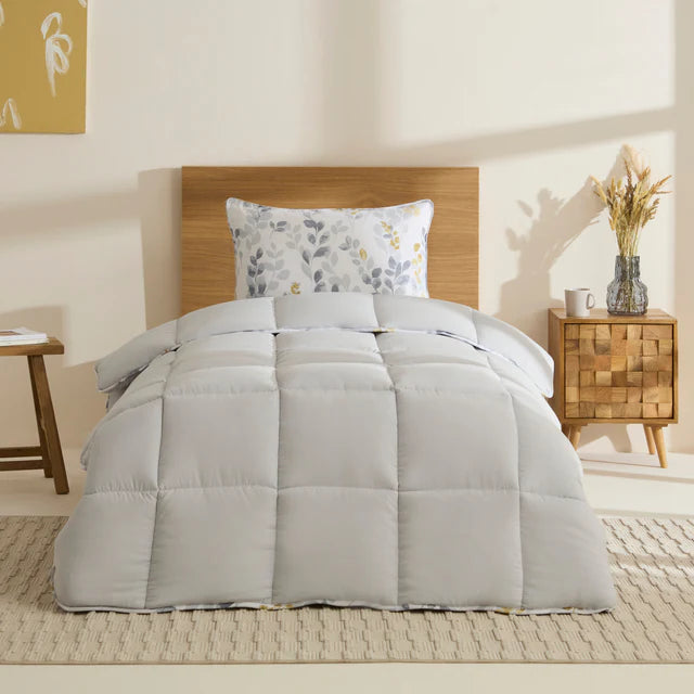 Karaca Leaf Grijs Tweepersoons Dekbedovertrekset 155×220+50×70