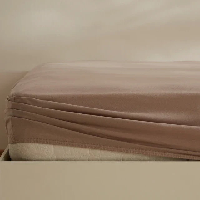 Karaca Home Jersey Hoeslaken, 120×200+30 cm, Beige