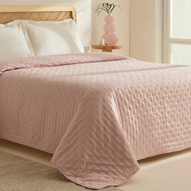 Karaca Home Breezy Sprei, Eenpersoons, Poederroze