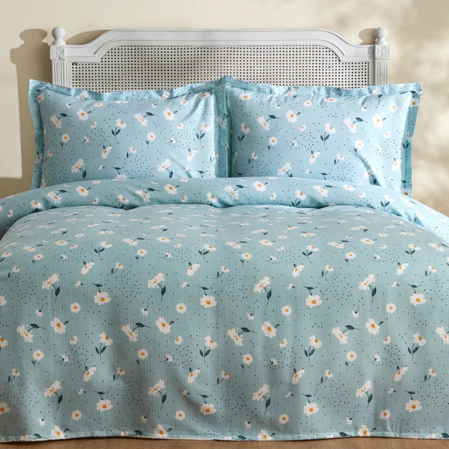 Karaca Daisy 100% Katoenen Tweepersoons Pique Set, Mint