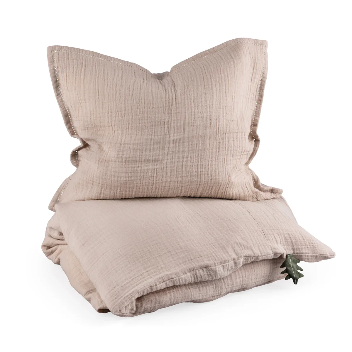 Mousseline beddengoed baby – Dekbedovertrek – 100×70 & 40×45 – Seabreeze beige